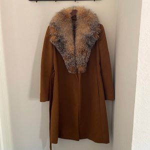 Ellen Tracy fox fur wool trim coat. Like new. Gently loved
